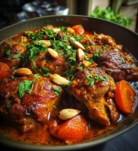 kyckling med dadlar och mandel gryta