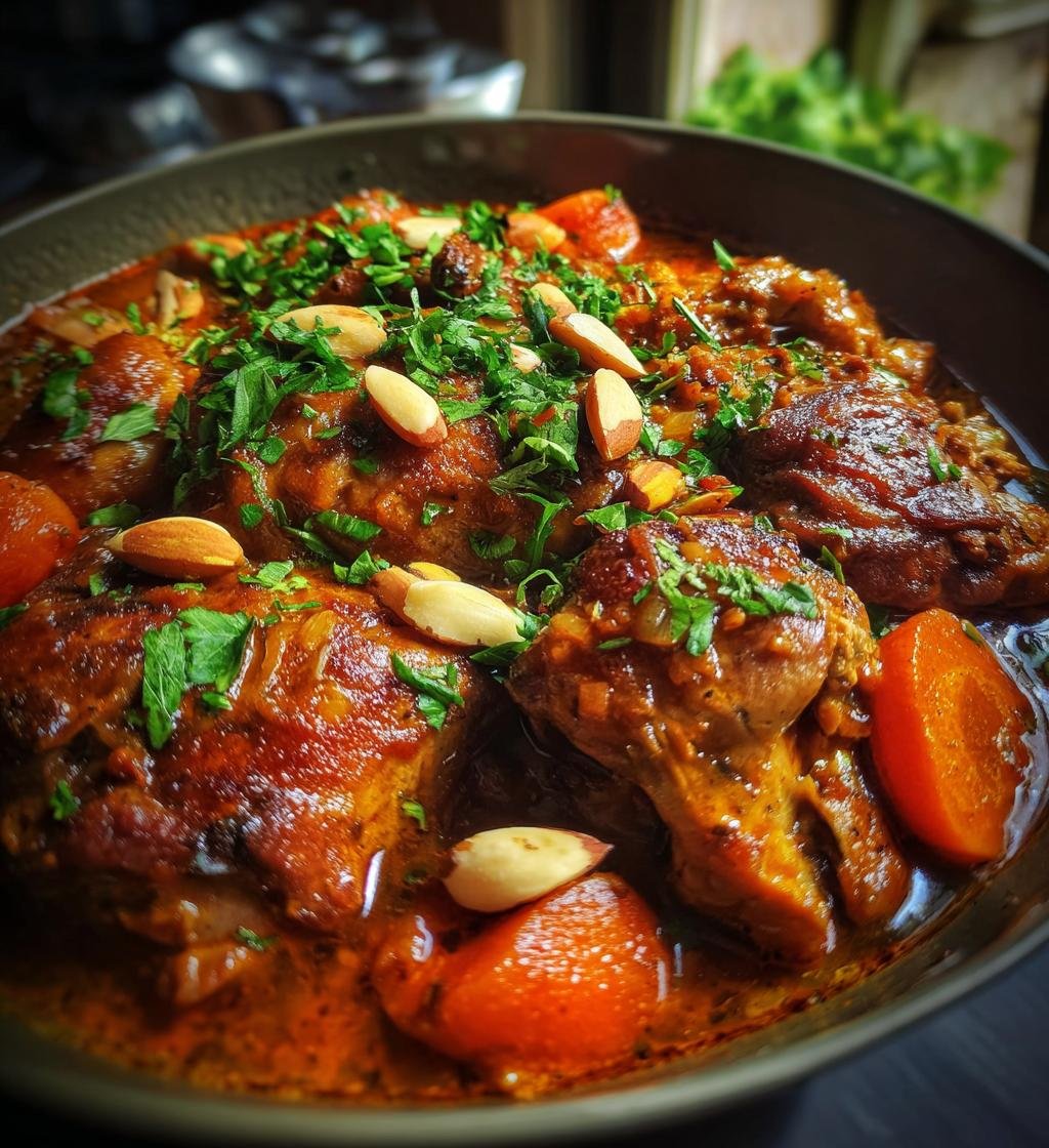 kyckling med dadlar och mandel gryta