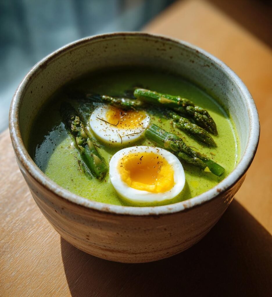sparrissoppa med ägg och smör