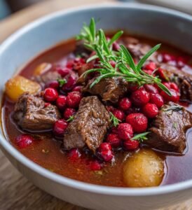 hjortgryta recept med lingon