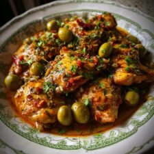 Kyckling med rödvin och oliver recept - Enkel och god middag