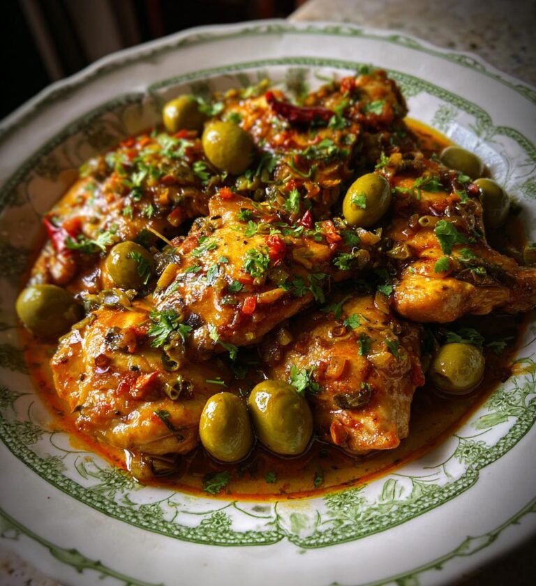 kyckling med rödvin och oliver recept