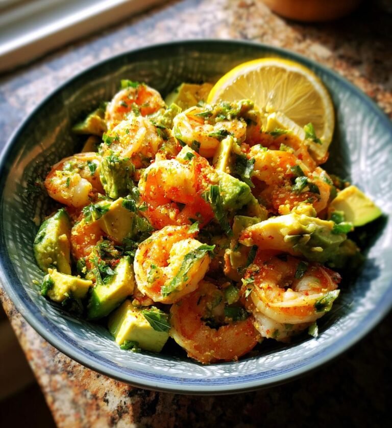 räksallad med avokado och citron