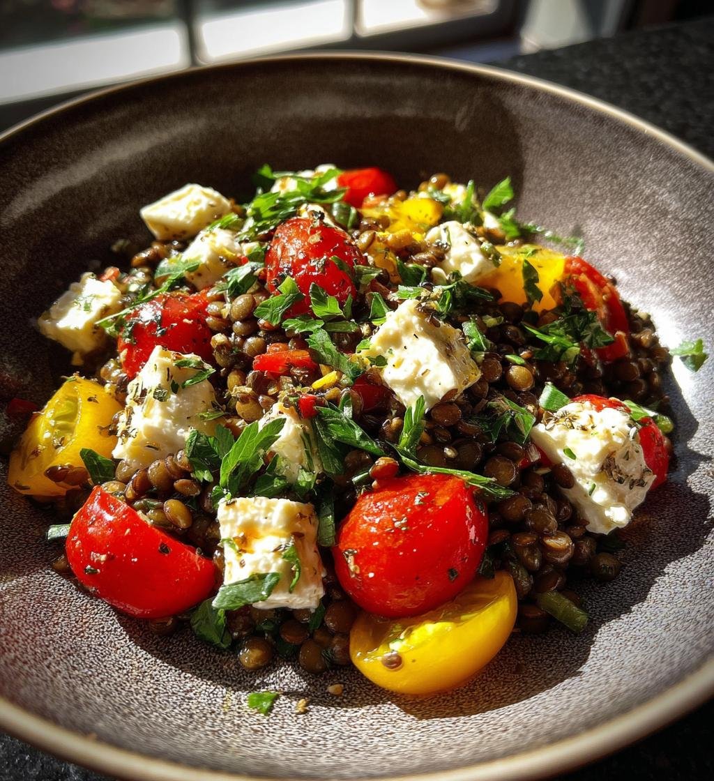 Linssallad med fetaost och tomat – Enkel och God måltid - steg för steg