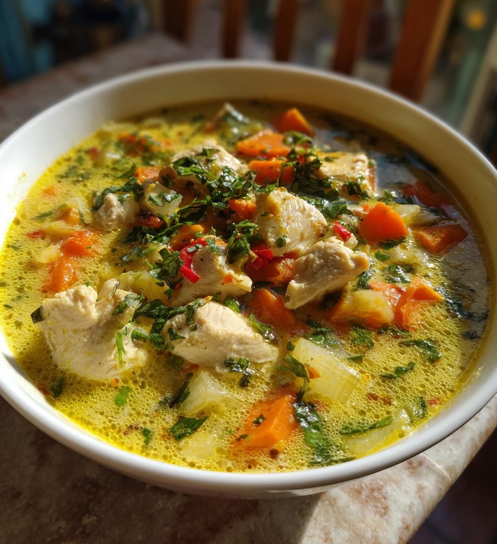 Thai soppa med kokosmjölk och kyckling - Enkel och God vardagsrätt - steg för steg