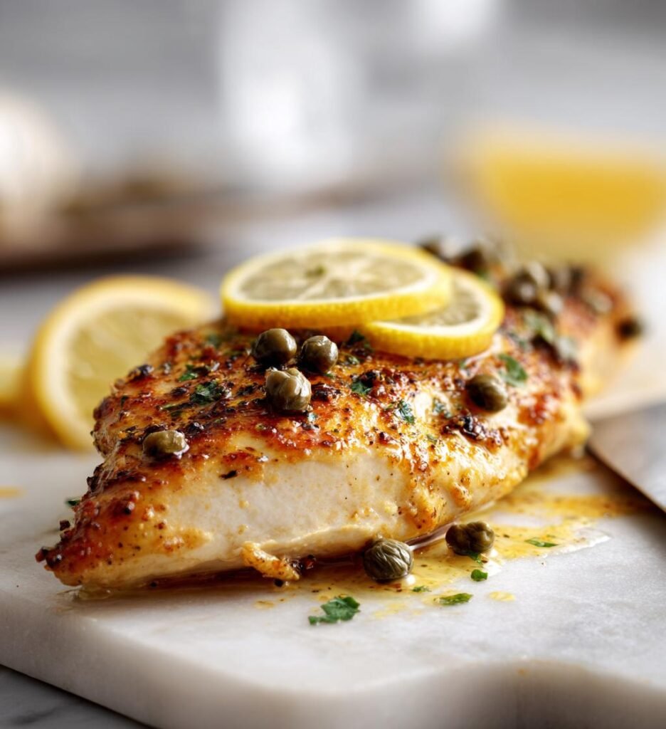 kycklingfile med citronsmör och kapris