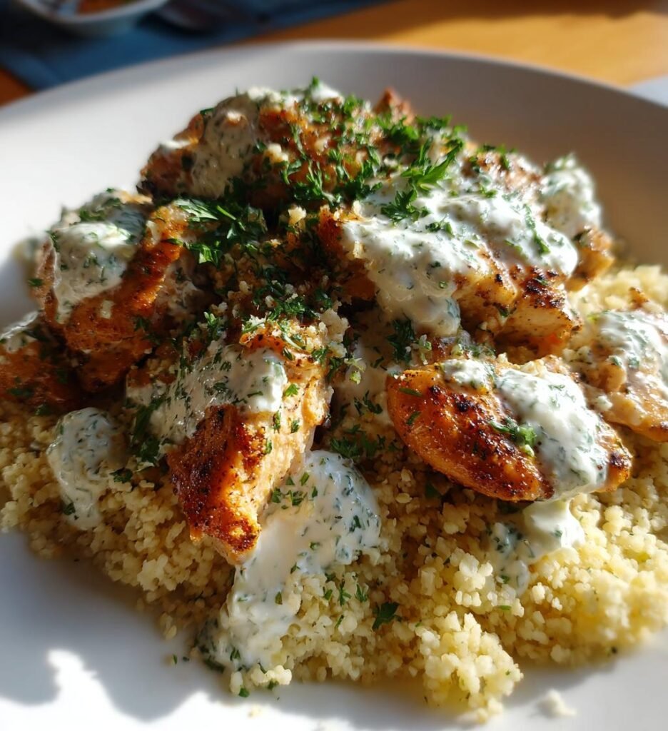 kyckling med tzatziki och bulgur