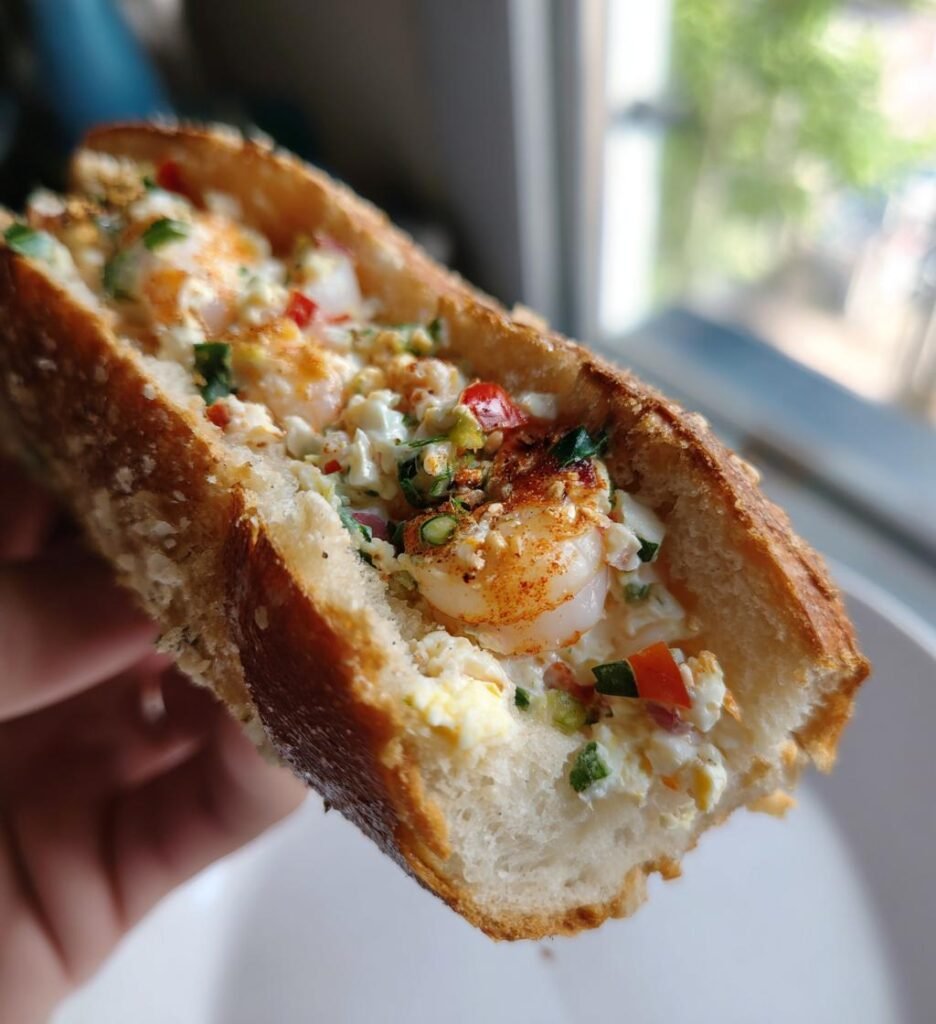 baguette med räksallad recept
