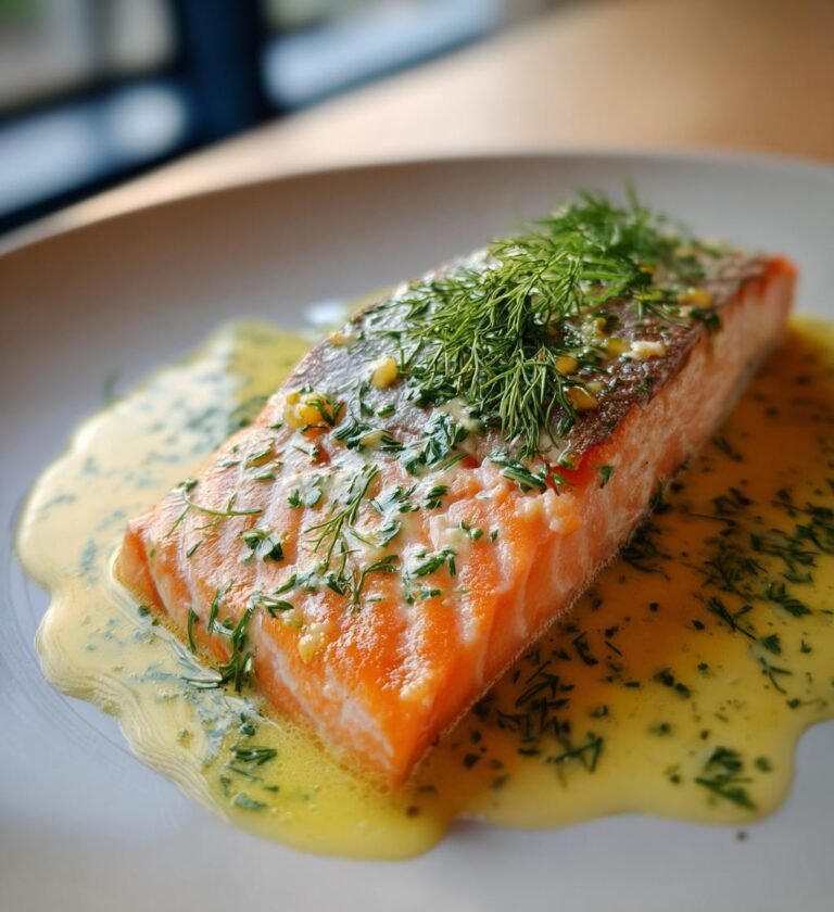 laxfile med senapssås och dill