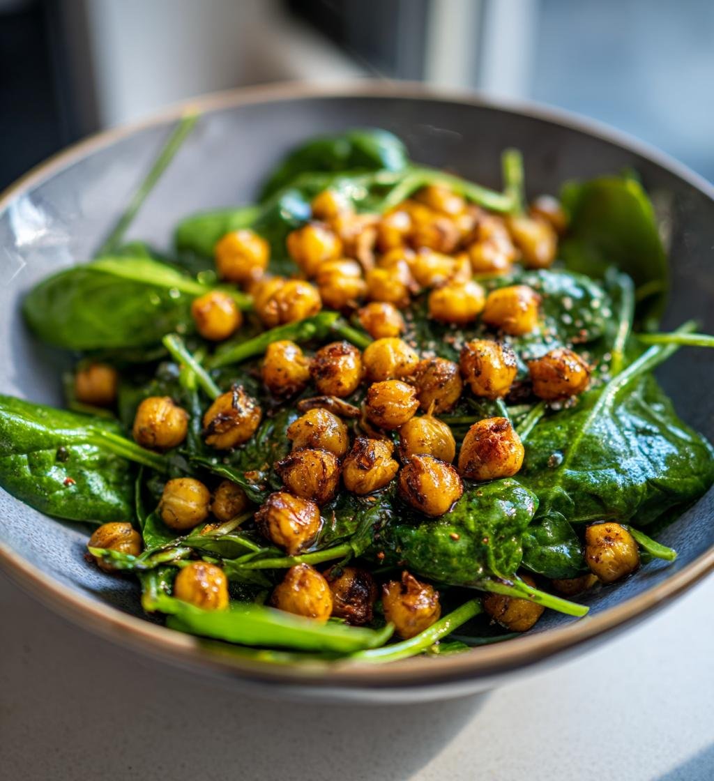 Sallad med rostade kikärtor och spenat – Enkel och nyttig måltid