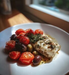 torsk med tomat och oliver recept