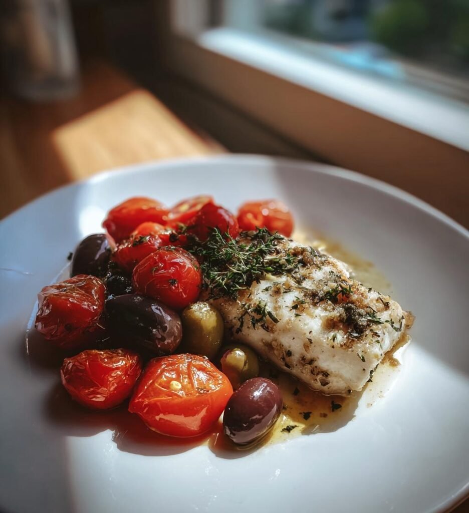 torsk med tomat och oliver recept