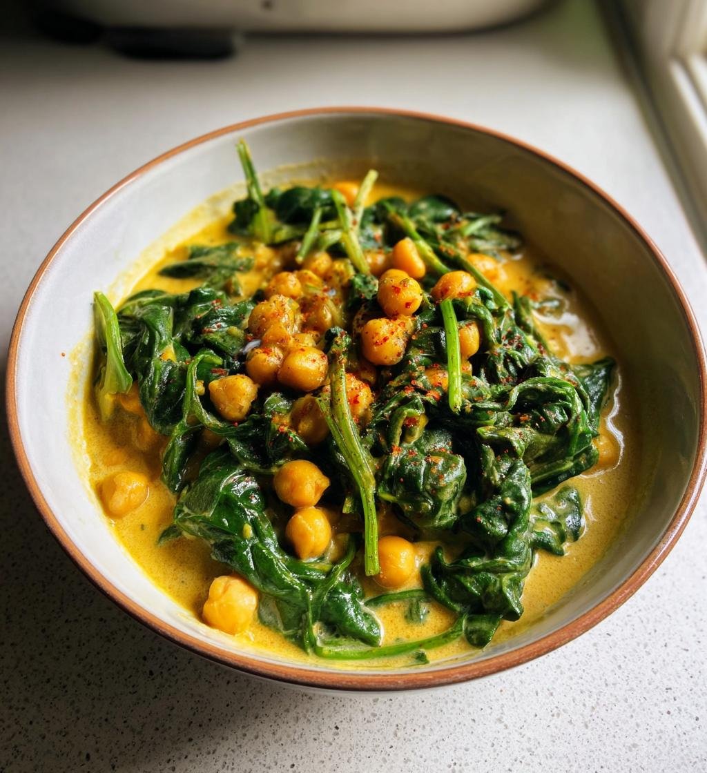 Kikärtsgryta med spenat och curry – Enkel och krämig middag - steg för steg