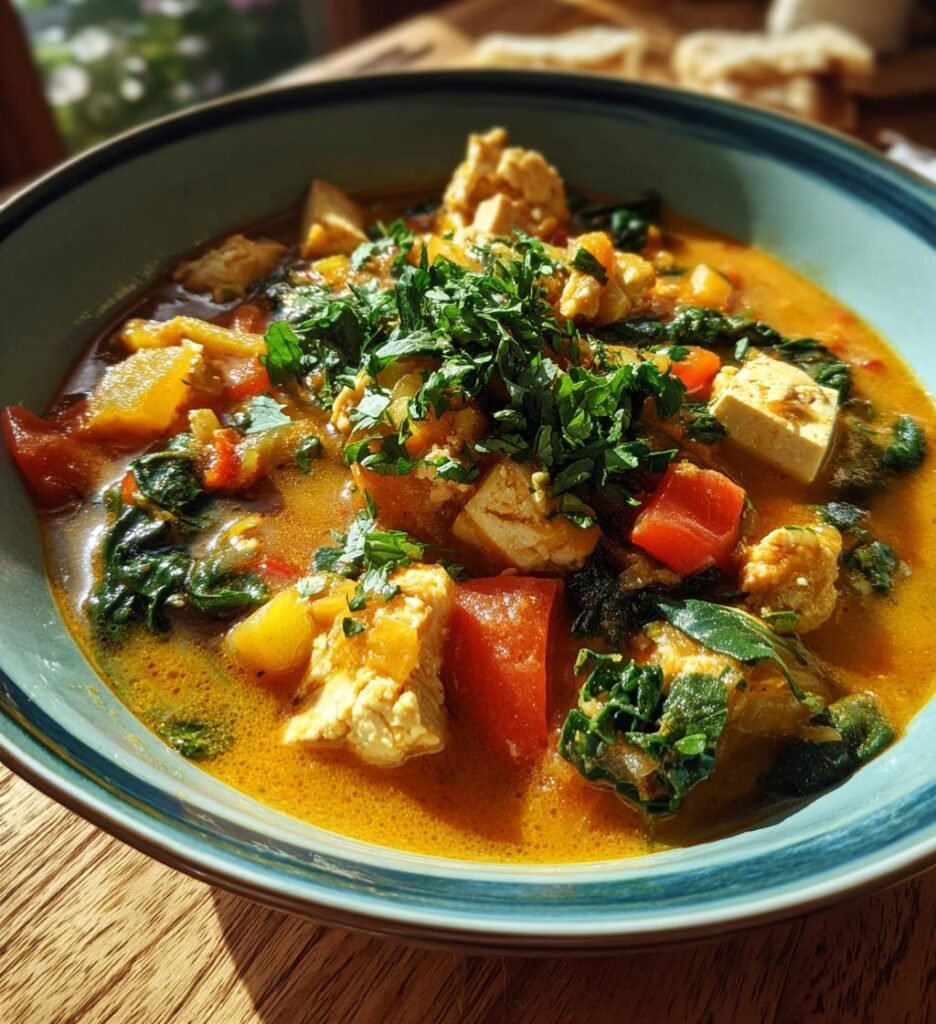 vegetarisk thaicurry med tofu