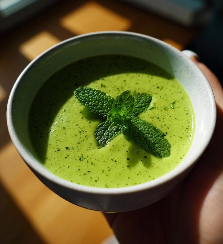 grönärtsoppa med mynta recept