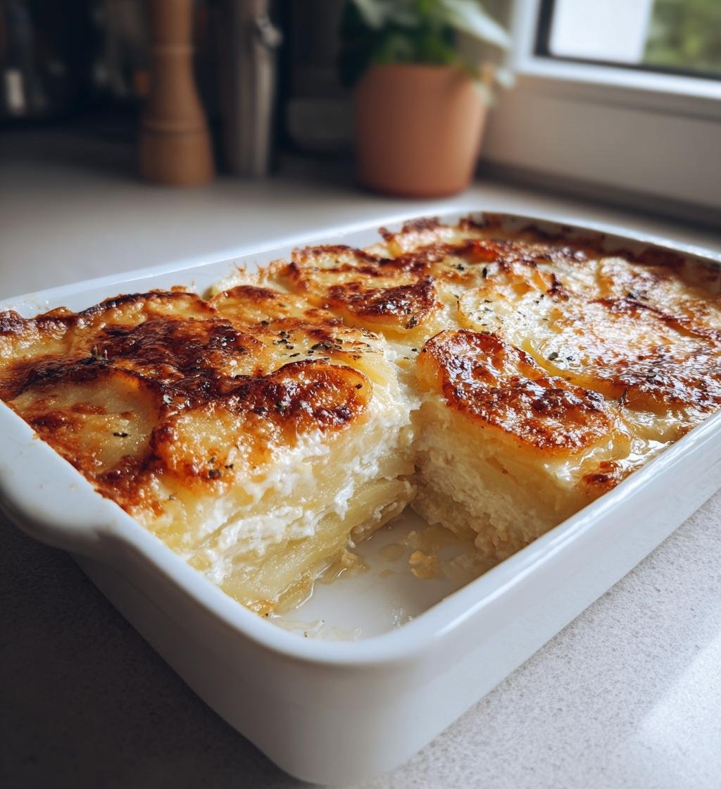 Potatisgratäng med grädde och vitlök - Krämig och Enkel recept
