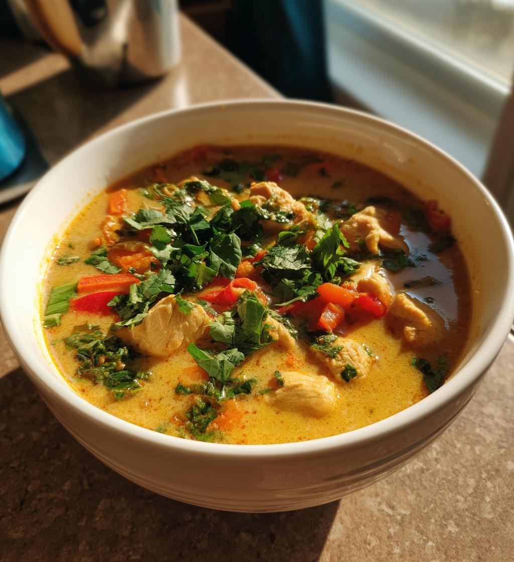 Thai soppa med kokosmjölk och kyckling - Enkel och God vardagsrätt