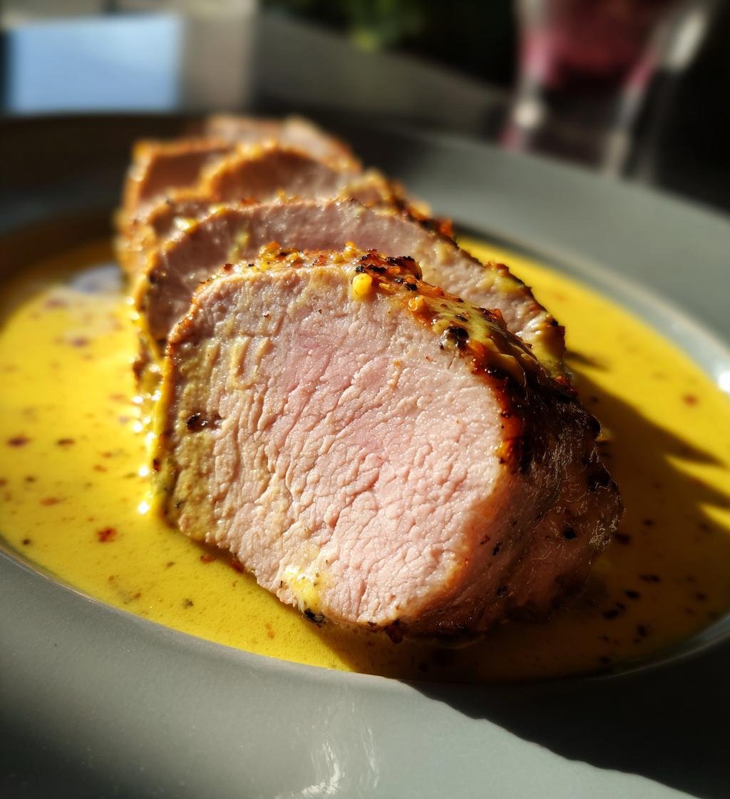 Fläskfilé med senapssås recept enkel och god - steg för steg