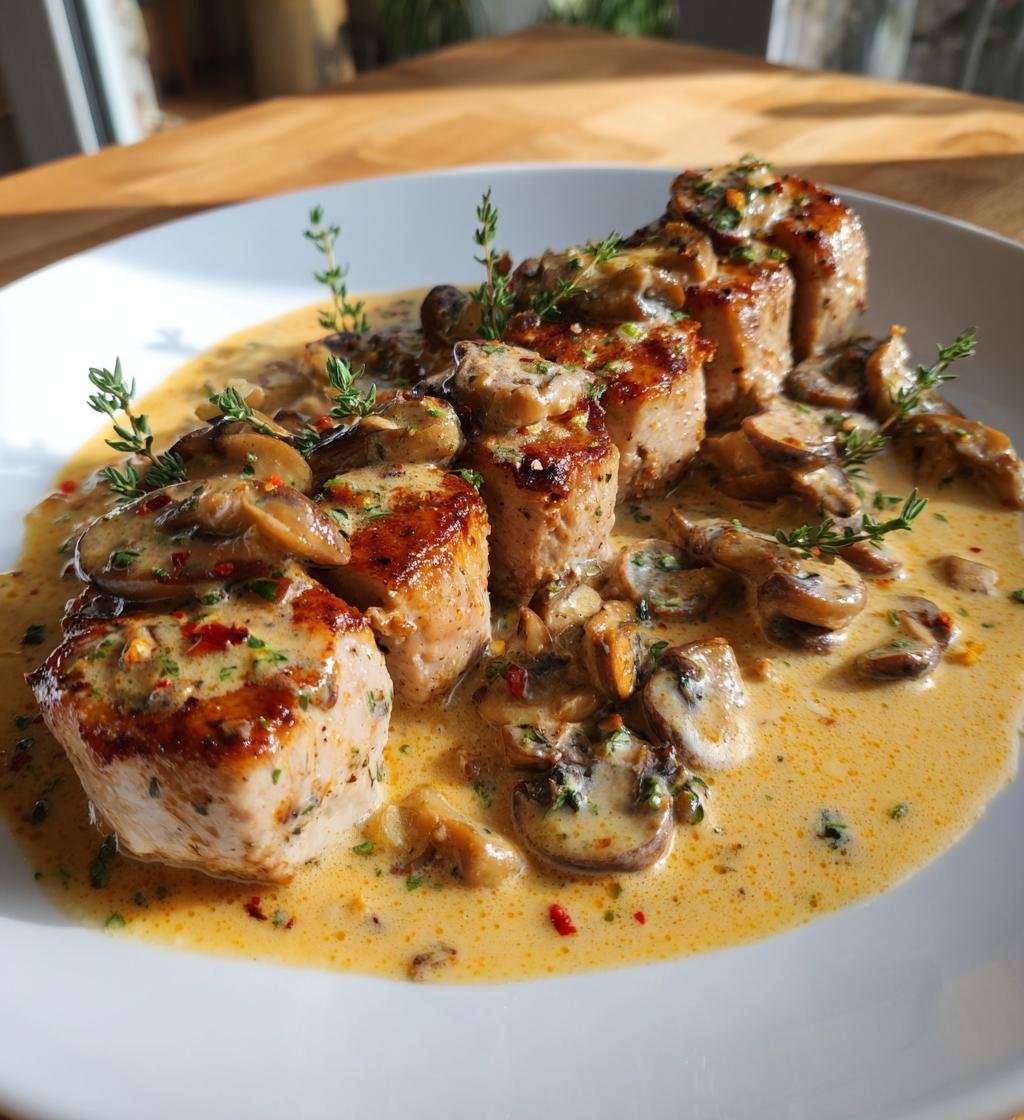 Fläskfilé med svamp och gräddsås – Enkel och Krämig Middag - steg för steg