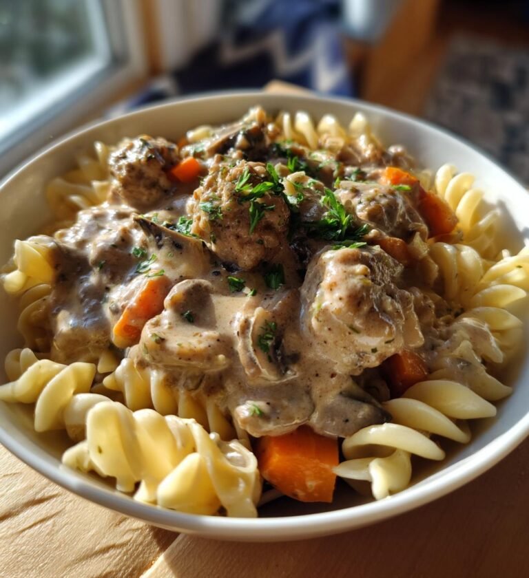 vegansk korv stroganoff recept