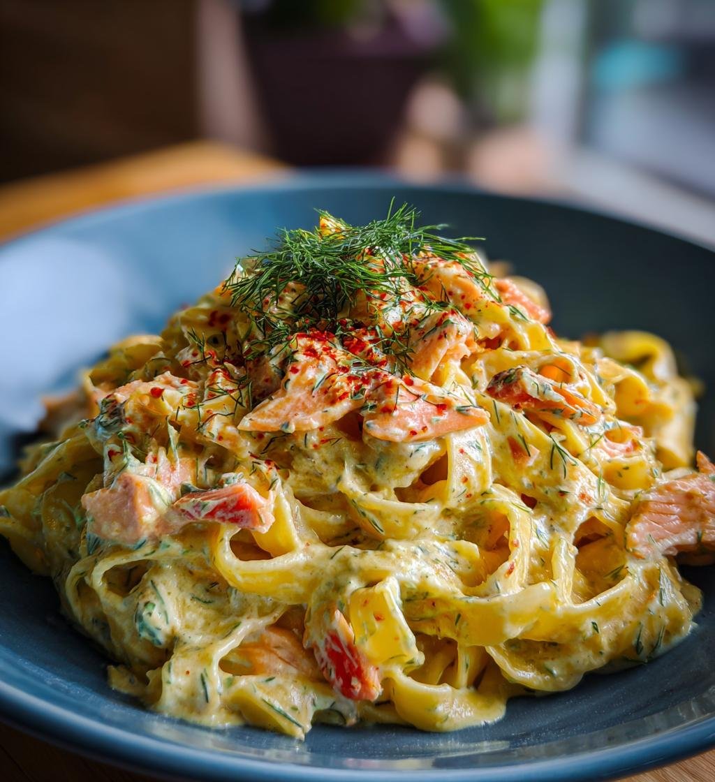 Pasta med lax och dillsås recept – Enkel och god middag - steg för steg
