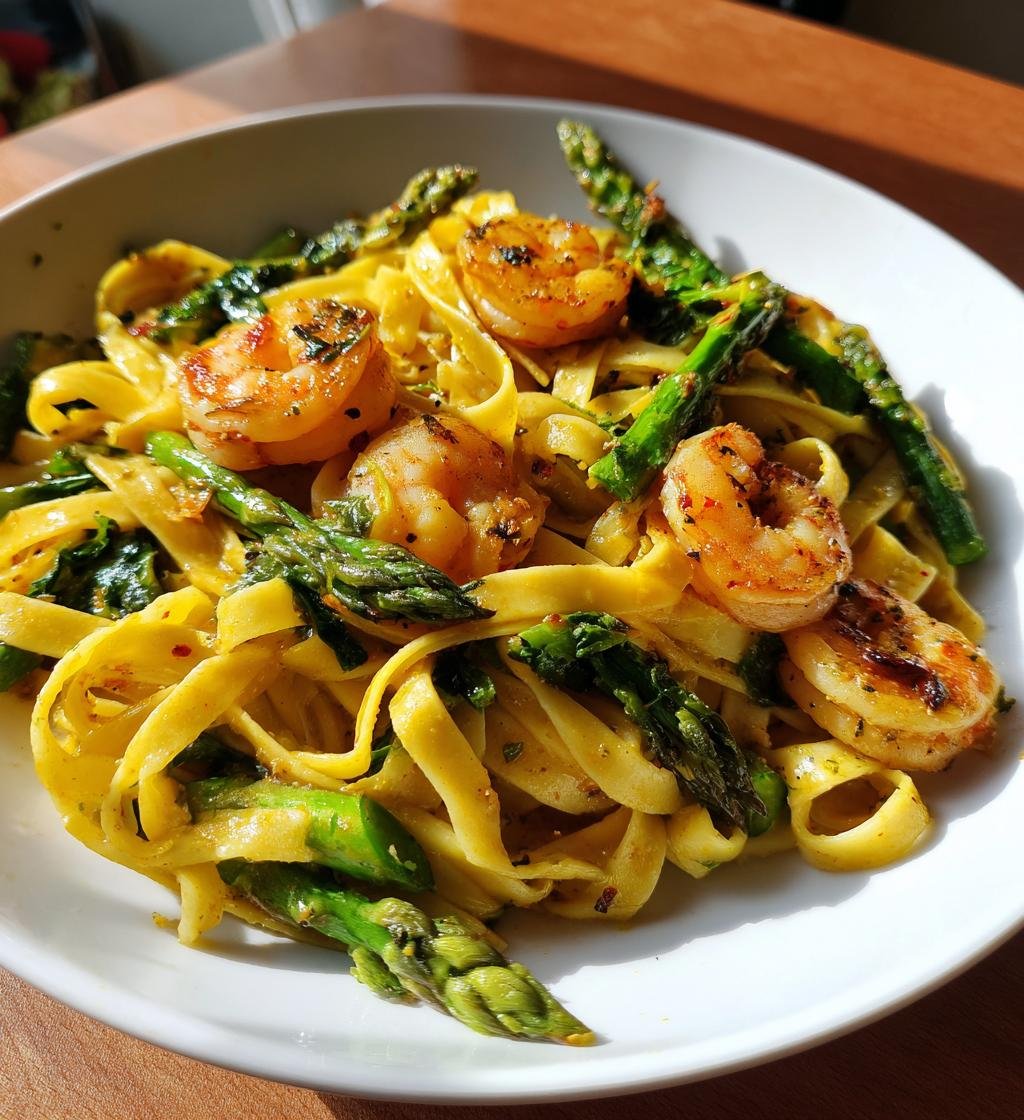 Tagliatelle med räkor och sparris – En perfekt och krämig rätt - steg för steg