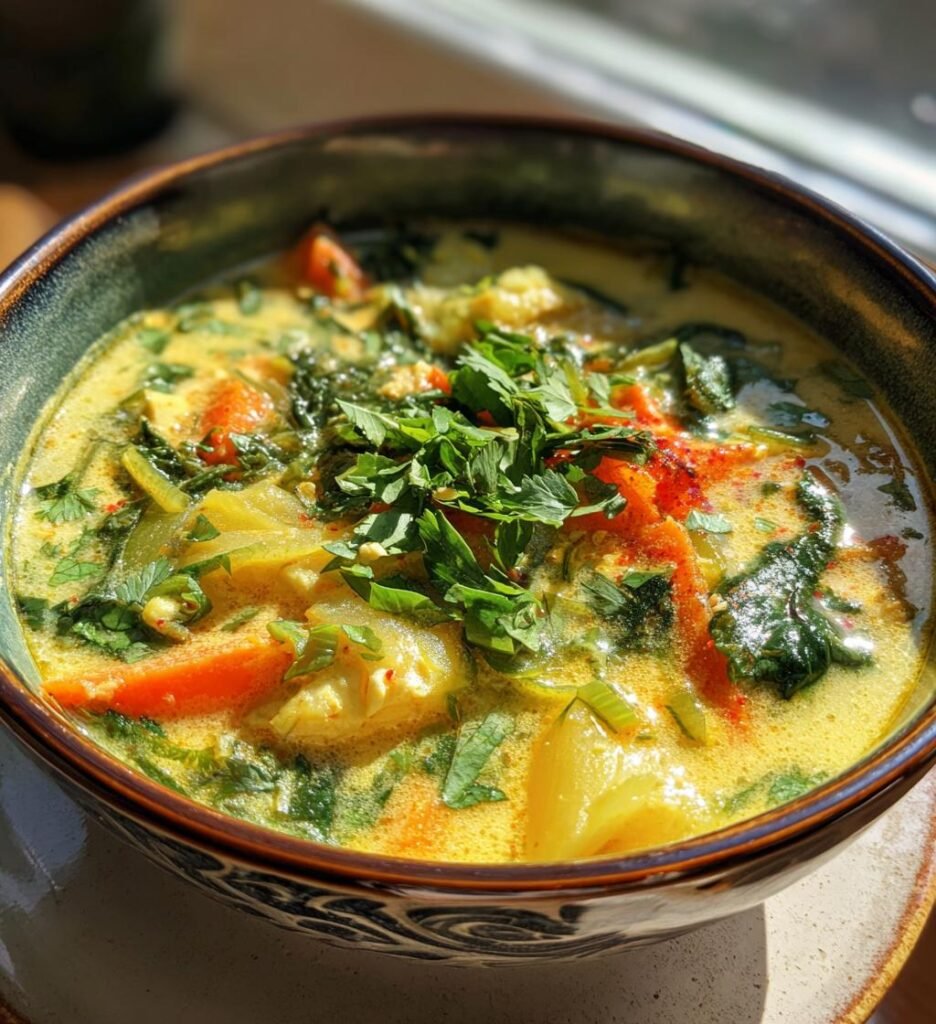 grön thai curry soppa recept