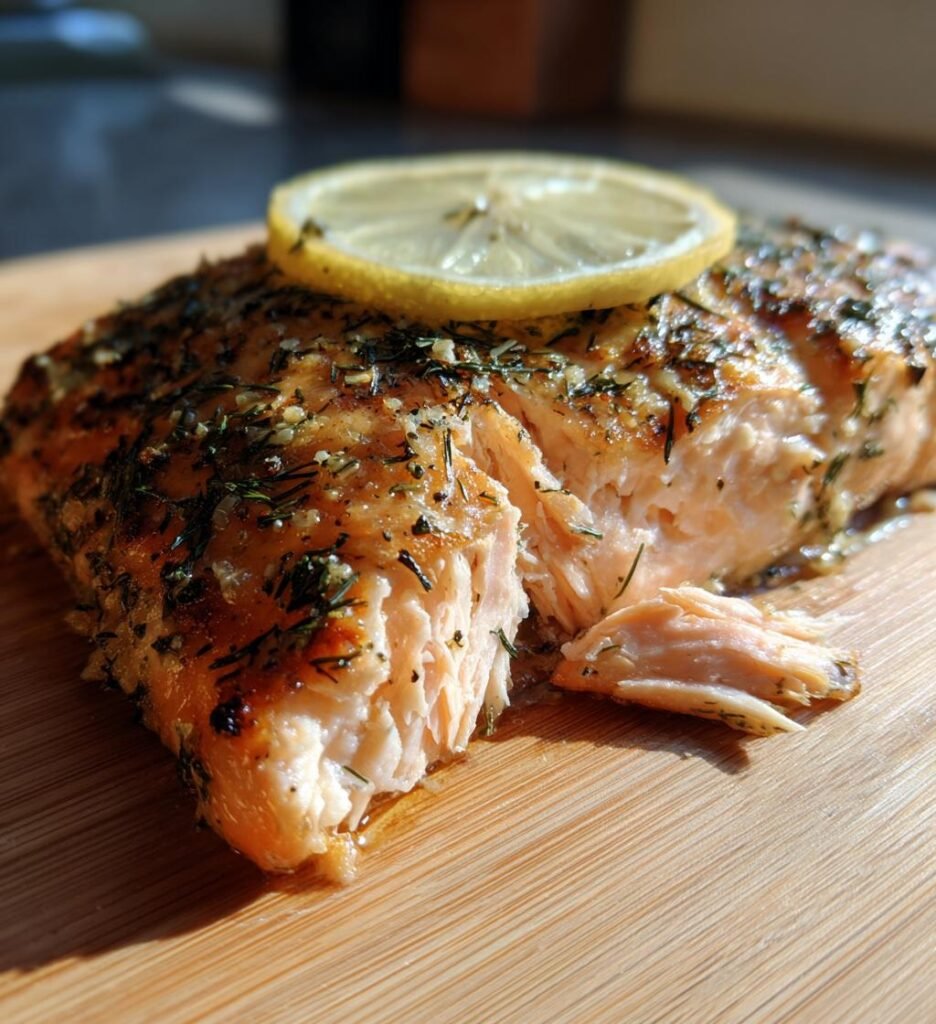 hel lax i ugn med citron och dill