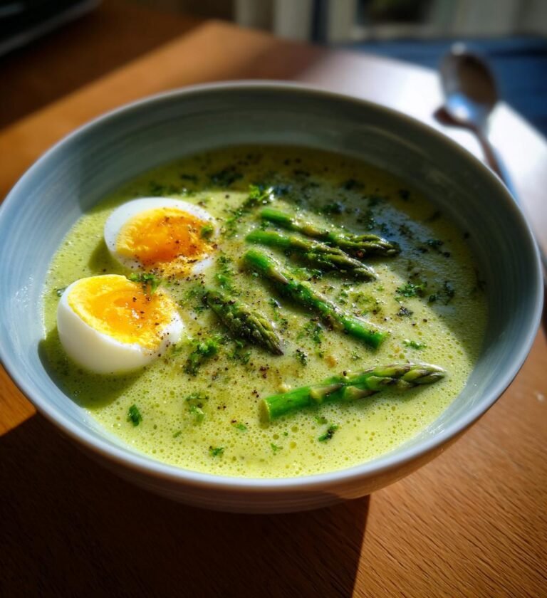 sparrissoppa med ägg och smör
