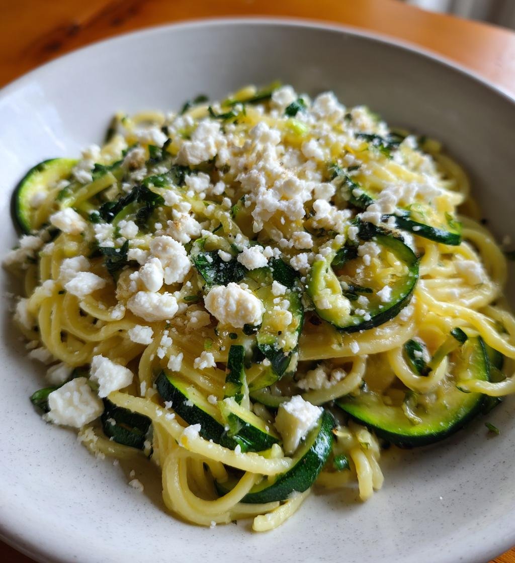Pasta med zucchini och fetaost – Enkel och krämig middag