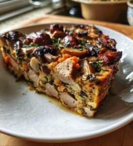 gryta med fläskfilé och champinjoner