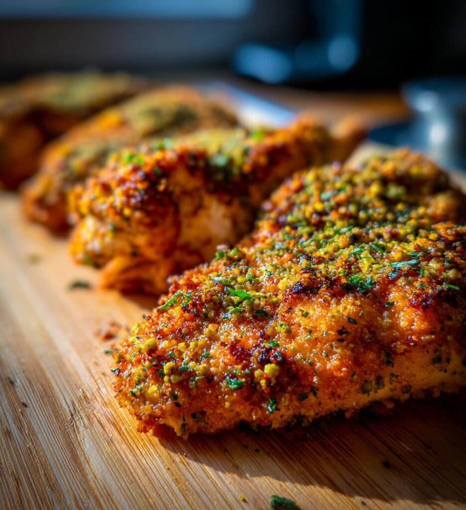 kycklingfile med pistageskorpa recept