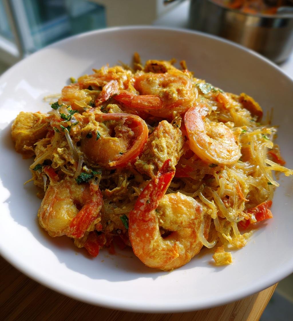 Nudlar med räkor och kokosmjölk – Enkel och krämig rätt