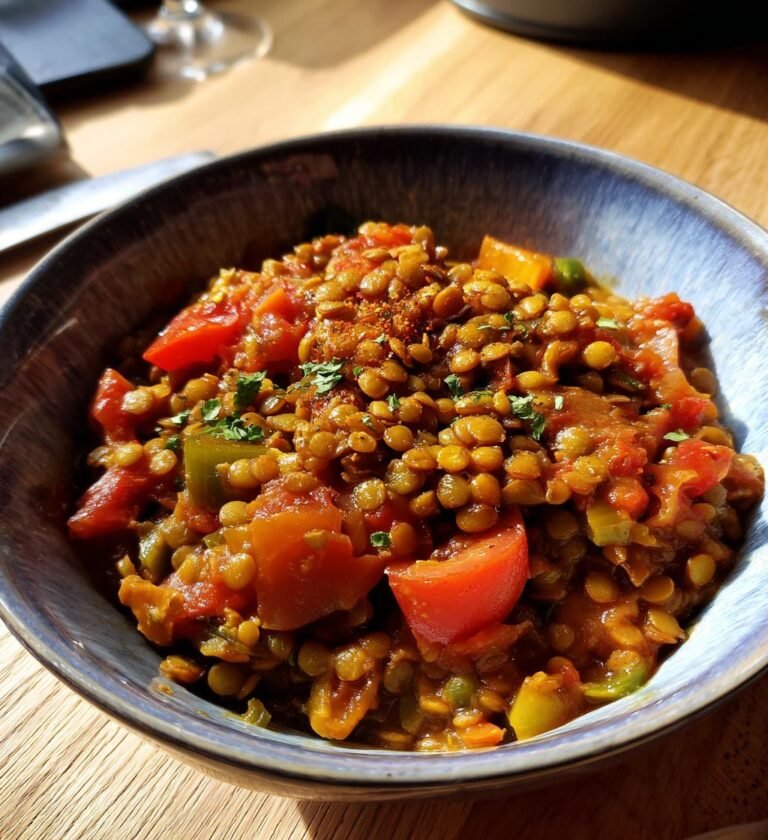 vegansk gryta med linser och tomat