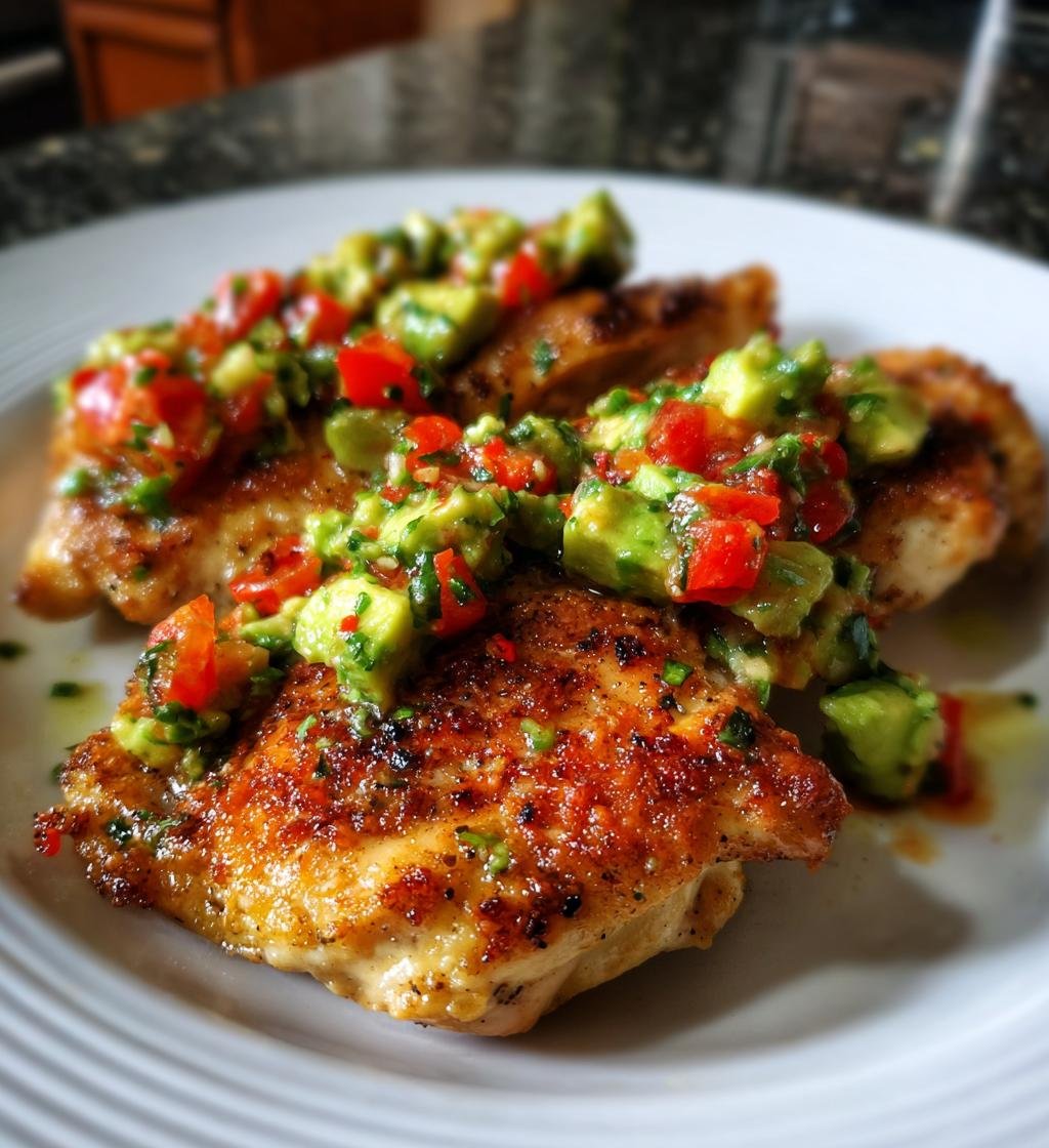 Kyckling med avokadosalsa recept - Enkel och saftig middag