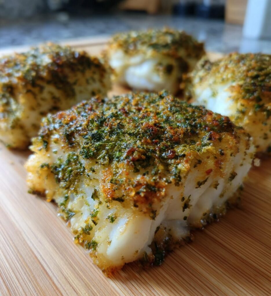 torsk med örtskorpa i ugn