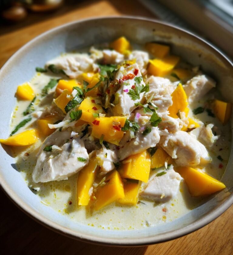 kyckling med mango och kokosmjölk