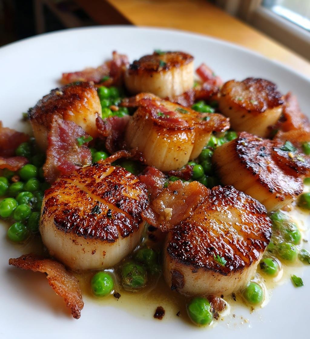 Pilgrimsmussla med bacon och ärtor – En perfekt och god rätt! - steg för steg