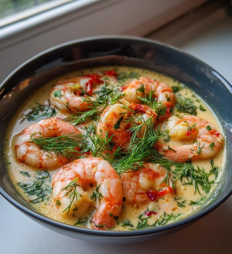 räkgryta med grädde och dill