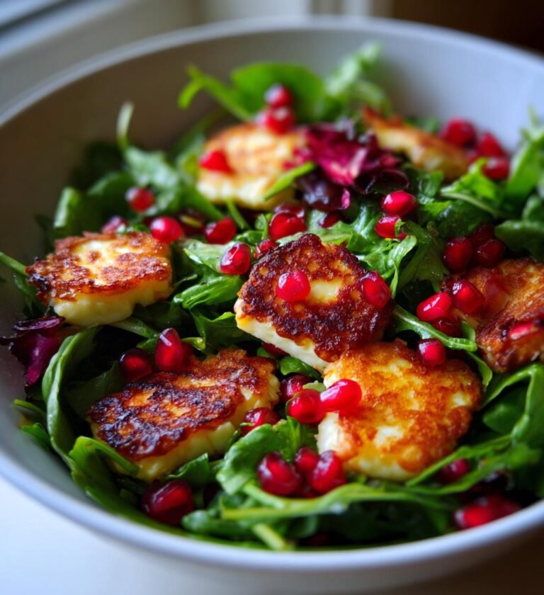 sallad med halloumi och granatäpple