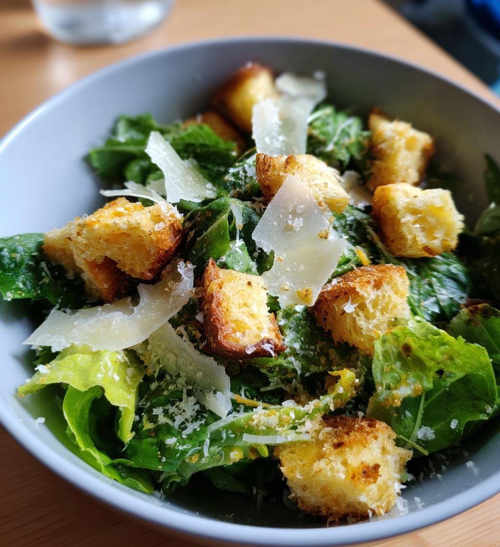 Sallad med krutonger och parmesan – Enkel och god - steg för steg