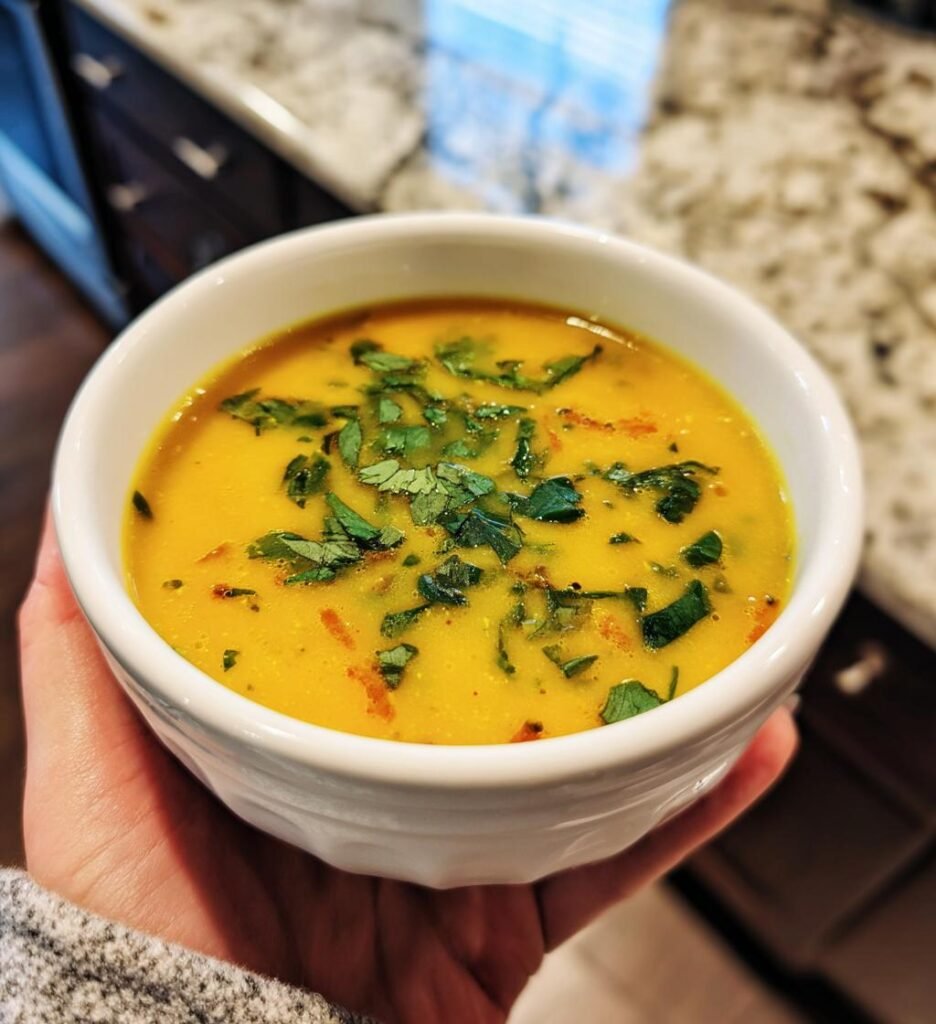 rotfruktsoppa med ingefära och kokosmjölk