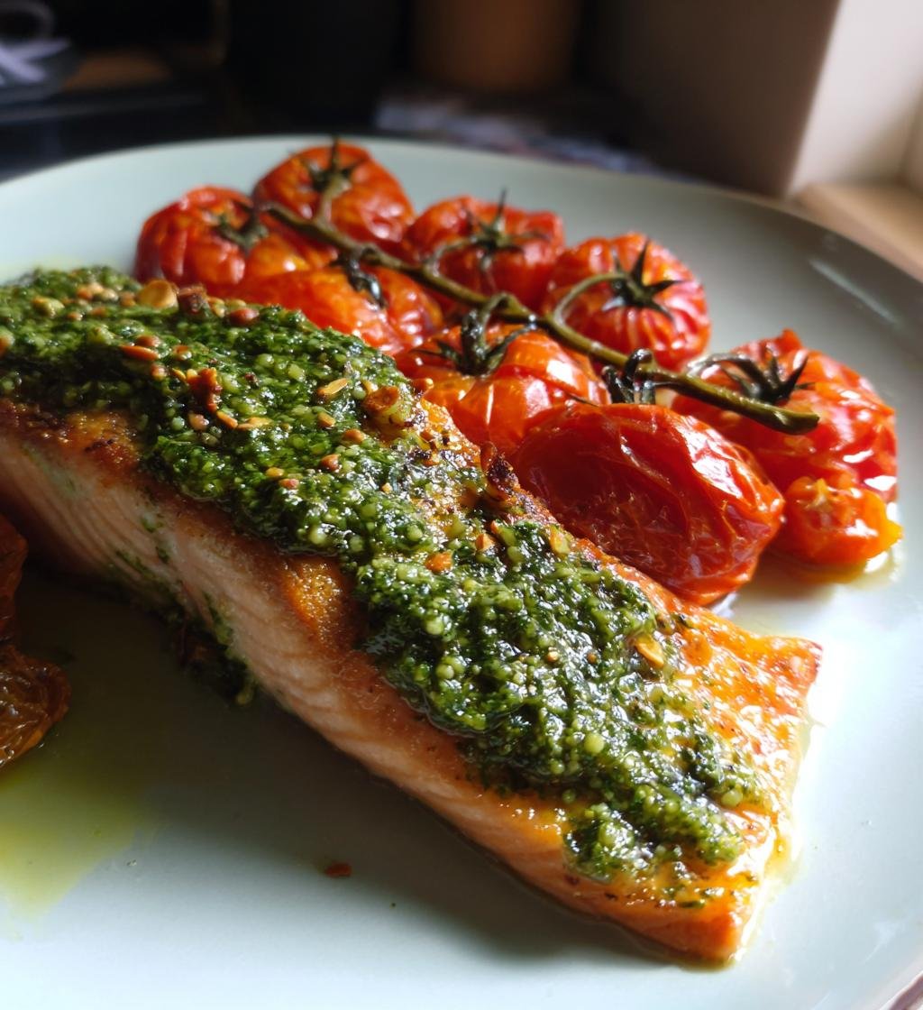 Lax med ärtpesto och rostade tomater – Enkel och god middag - steg för steg
