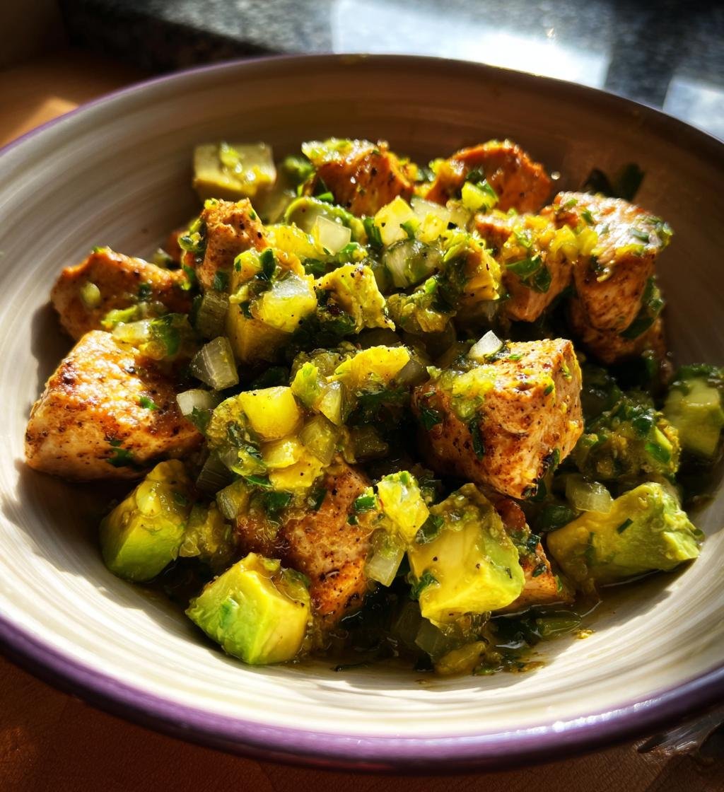 Kyckling med avokadosalsa recept - Enkel och saftig middag - steg för steg