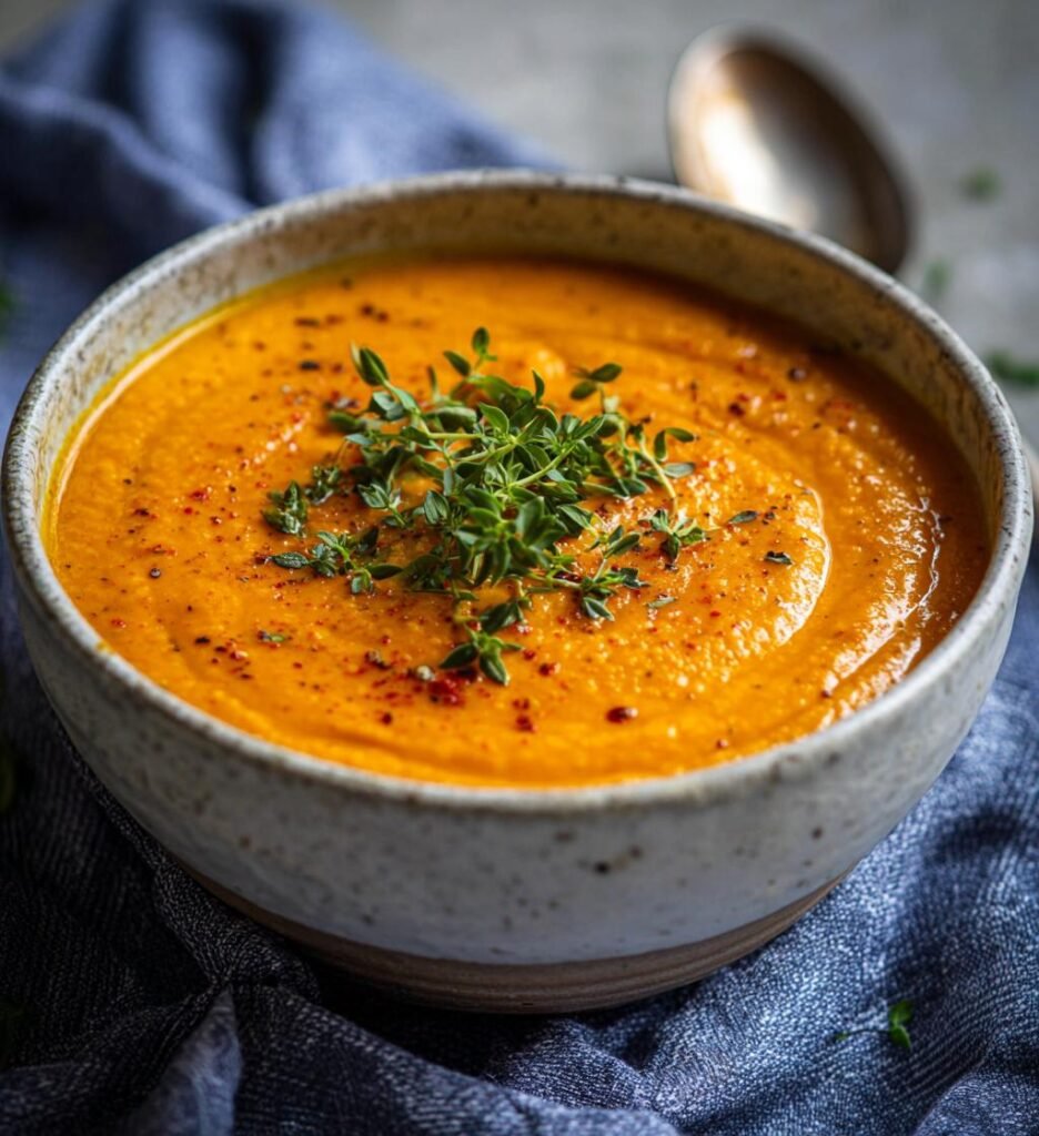 vegetarisk soppa med röda linser