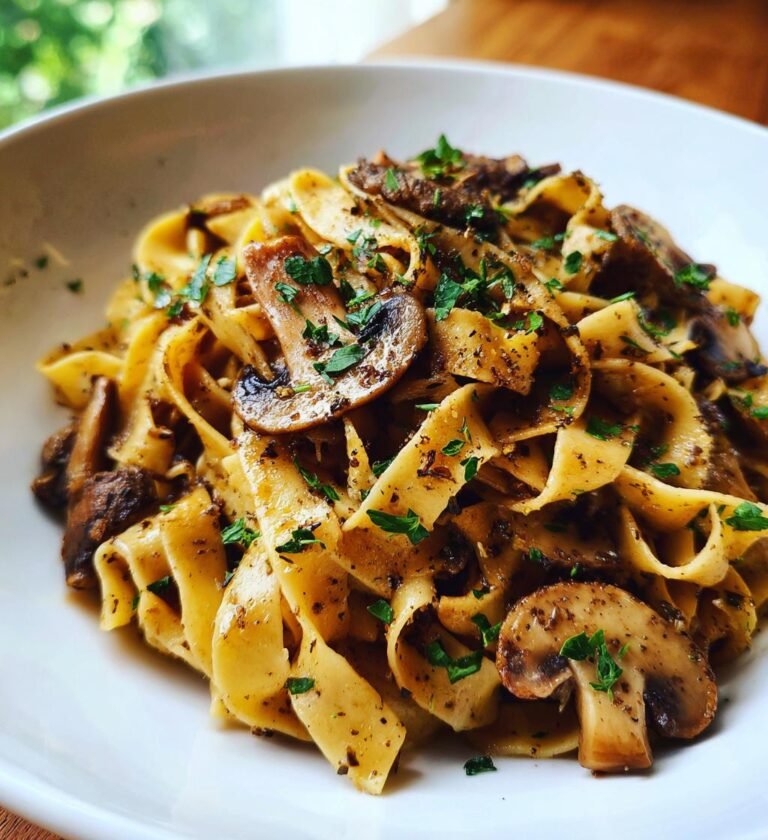 tagliatelle med svamp och tryffel