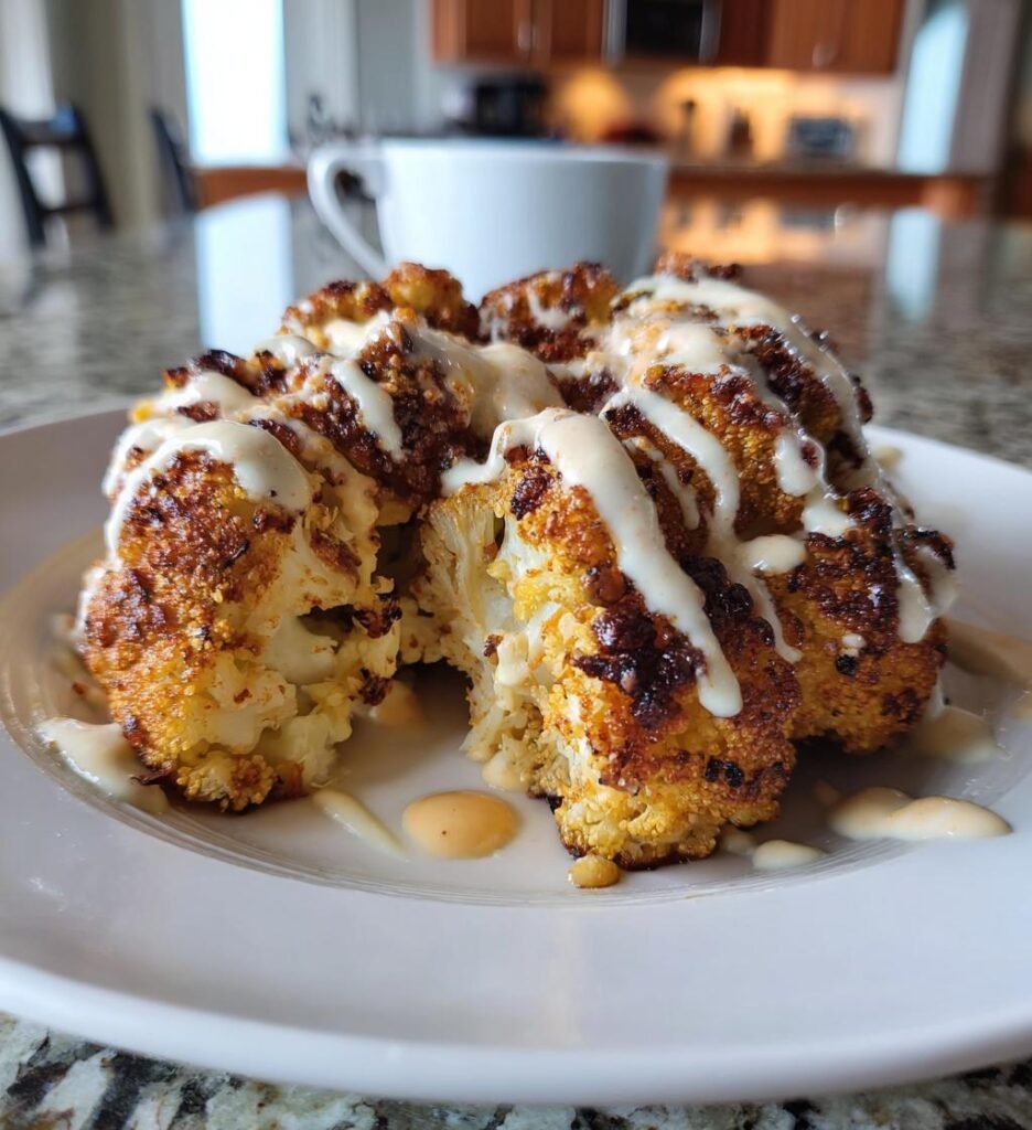 ugnsrostad blomkål med tahini