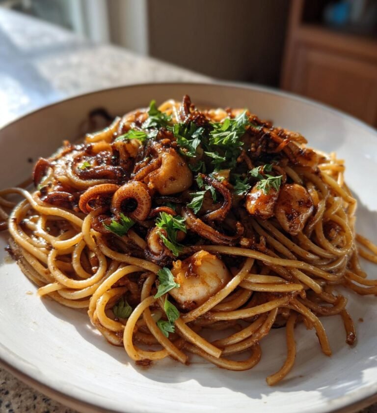 pasta med bläckfisk recept italiensk