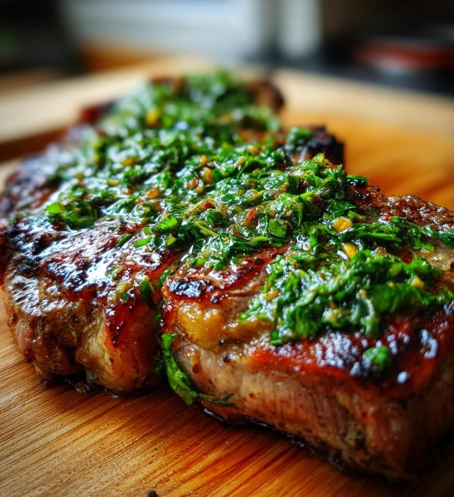 grillad entrecôte med chimichurri