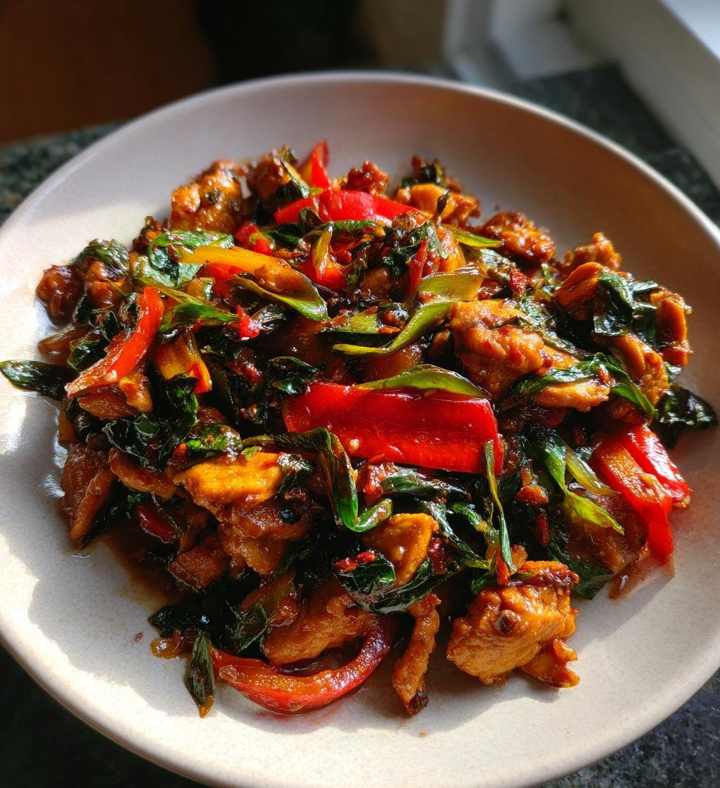 thai basil kyckling recept svensk